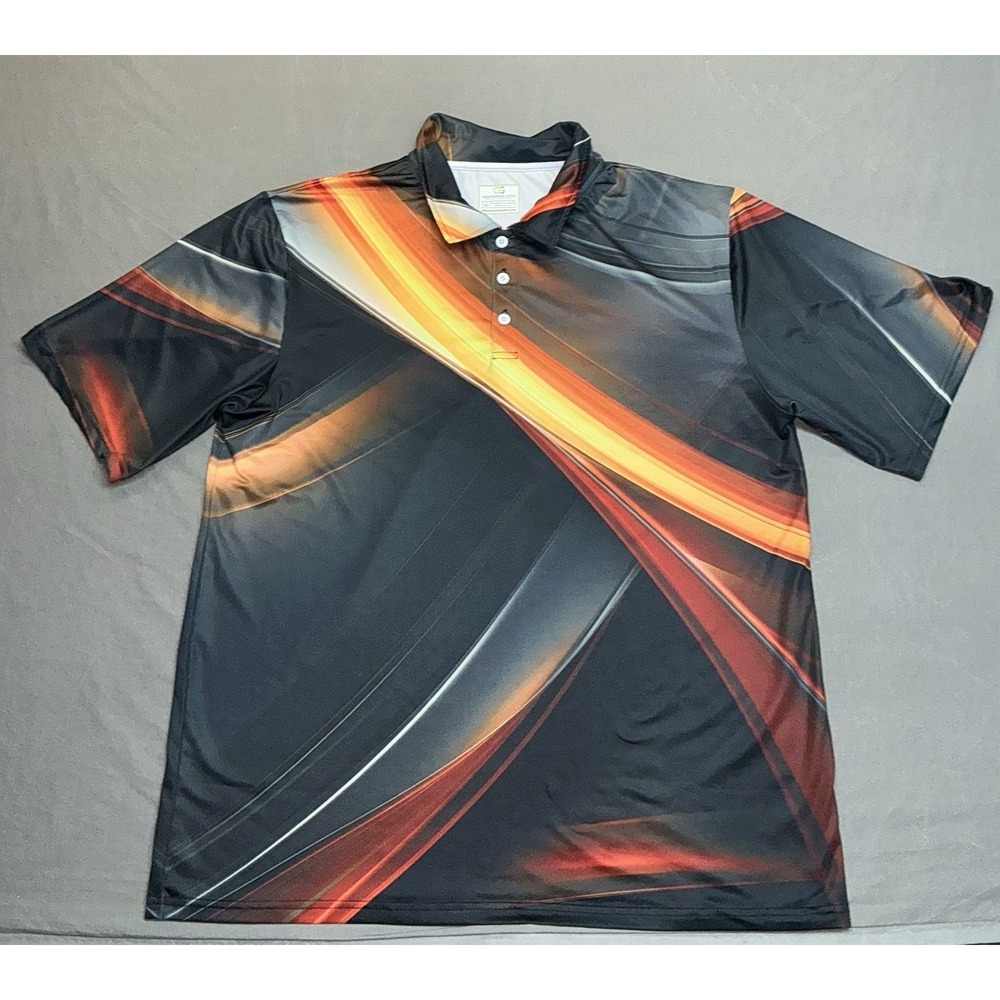Obnoxious Golf Polo Shirt Men's XL Abstract Graphic Performance Stretch